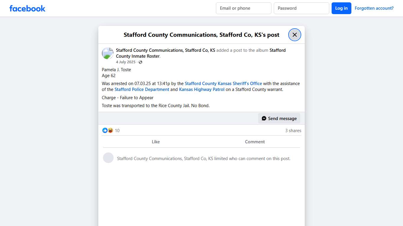 Pamela... - Stafford County Communications, Stafford Co, KS | Facebook